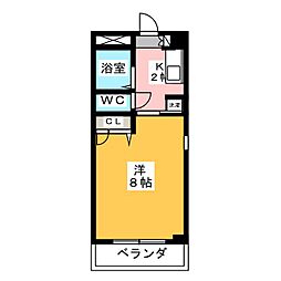 ホワイトヒルズ本山 1Kの間取図画像