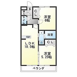 Droom京命 2LDKの間取図画像