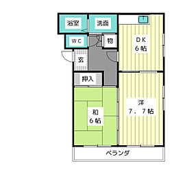 CS極楽 2LDKの間取図画像