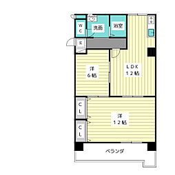 サンパーク大鐘2 2LDKの間取図画像
