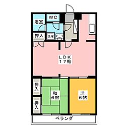 プレシオーサ見附 2LDKの間取図画像