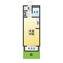 グランドヒル東山 ワンルームの間取図画像