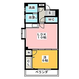 エトワール一社 1LDKの間取図画像