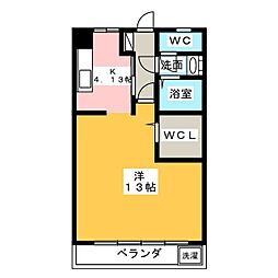 OS.SKYマンション鹿子 1Kの間取図画像