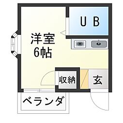 キョウメイタウン ワンルームの間取図画像