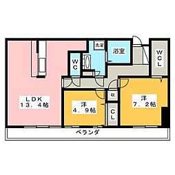 サムティレジデンス東山公園 2LDKの間取図画像