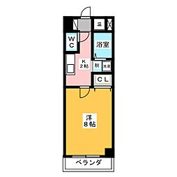 CASA一社 1Kの間取図画像