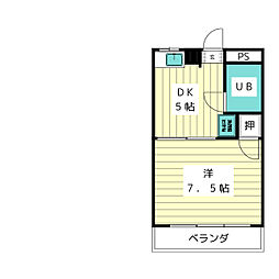 ロジュマン貴船 1DKの間取図画像