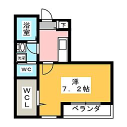 ヒルサイド見附町 1Kの間取図画像