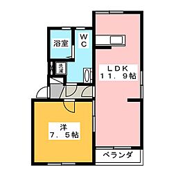 富士見台コープ 1LDKの間取図画像