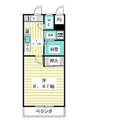 ハイツ山光 1Kの間取図画像