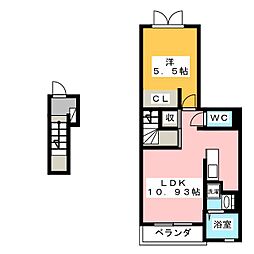 オリジーヌ 1LDKの間取図画像