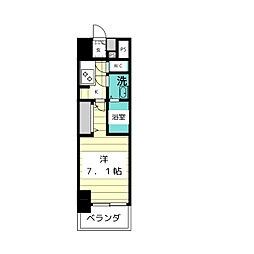 S-RESIDENCE星ヶ丘 1Kの間取図画像