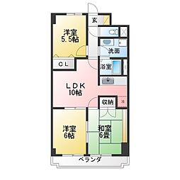 メゾン五反田 3LDKの間取図画像