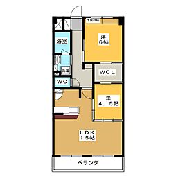 ルアン猫洞 2LDKの間取図画像