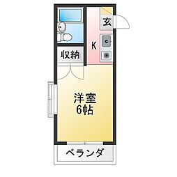メゾン・ド・ルワージュ ワンルームの間取図画像