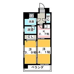 カレント茶屋が坂 1LDKの間取図画像