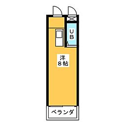 スタジオ26 ワンルームの間取図画像