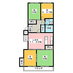 第2大進コーポ 4LDKの間取図画像