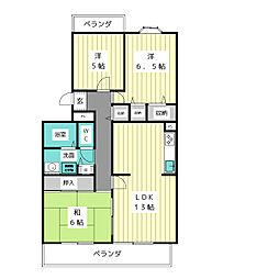 UR都市機構アーバンラフレ星ケ丘4号棟 3LDKの間取図画像