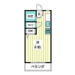 サンコーポ・牧 ワンルームの間取図画像