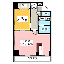 サン・東山公園ウエスト 1LDKの間取図画像