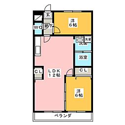豊島ビル 2LDKの間取図画像