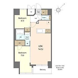 S-RESIDENCE大曽根bresa 2LDKの間取図画像