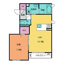 シャーメゾン白壁 1LDKの間取図画像