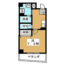 グランソレイユ 1Kの間取図画像