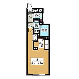 LUORE大曽根 1Kの間取図画像