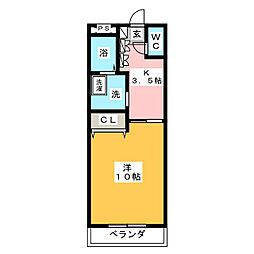加藤ビル 1Kの間取図画像