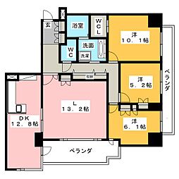 ドムス徳川園 3LDKの間取図画像