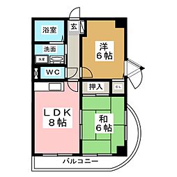ドゥエトワール 2LDKの間取図画像