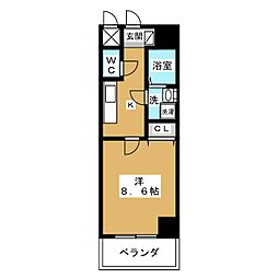 PLATINUM大曽根 1Kの間取図画像