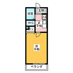 ベルドミール 1Kの間取図画像