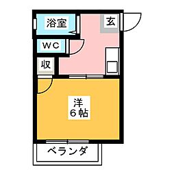 グリーンリバー天満 1Kの間取図画像