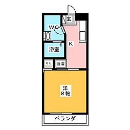 ホワイトレジデンス1 1Kの間取図画像