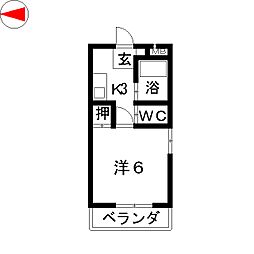 サンマンション大曽根 1Kの間取図画像