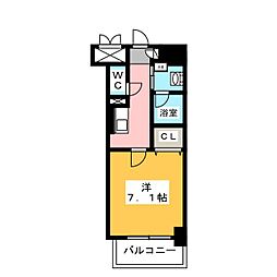 サクシード大曽根 1Kの間取図画像