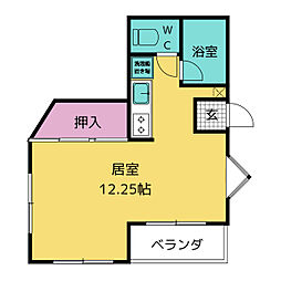 セジュール90 ワンルームの間取図画像