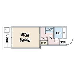 コーポ長谷川 1Kの間取図画像