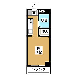 グリーンポート35 ワンルームの間取図画像