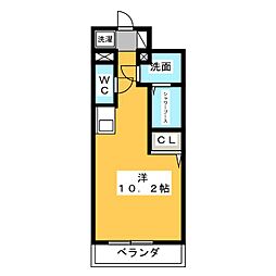 N.S.ZEAL大曽根 ワンルームの間取図画像