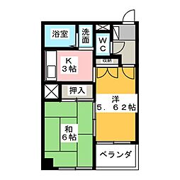 エクセレント平安通 2Kの間取図画像
