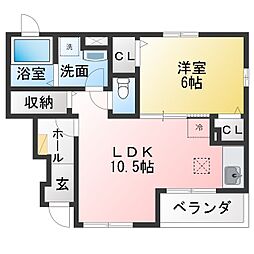 ララ・キャマクタ1 1LDKの間取図画像
