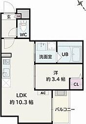 Jack koshinV 1LDKの間取図画像