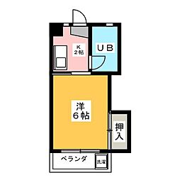 八和ビル 1Kの間取図画像