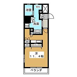 N.S.ZEAL大曽根 1Kの間取図画像