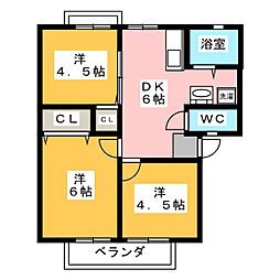 アーバン高坪 3DKの間取図画像
